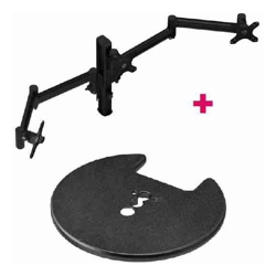 Atdec AWMS-3-13714 Triple 5.11&amp;amp;quot; and 27.95&amp;amp;quot; Monitor Arms on 15.75&amp;amp;quot; Post and Grommet Clamp Desk Fixing Black