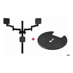 Atdec AWMS-3-TH467 Triple Monitor &amp;amp;quot;Stack&amp;amp;quot; Desk Mount and Grommet Clamp Desk Fixing Black