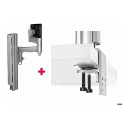 Atdec AWMS-4640 Single 18&amp;amp;quot; Monitor Arm on 15.7&amp;amp;quot; Post and Heavy-Duty F Clamp Desk Fixing Silver