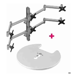 Atdec AWMS-6-13717 Six Monitor Arm 29.5&amp;amp;quot; Post Desk Mount and Grommet Clamp Desk Fixing Silver