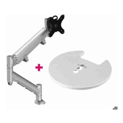 Atdec AWMS-HXB Heavy Duty 23.5&amp;amp;quot; Dynamic Monitor Arm and Grommet Clamp Desk Fixing Silver