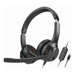 Creative 90048385 Chat USB Headset Stereo On-ear Wired Cable Length: 2.1m USB-C Black 1 Year Warranty