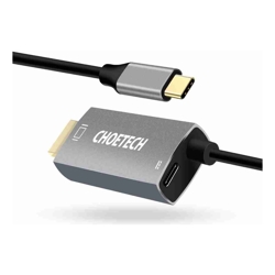 Choetech XCH-M180-GY-V2 Unidirectional Adapter USB-C (male) to HDMI 4K 60Hz (male) + PD100W Power Delivery 1.8M