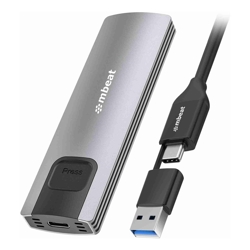 mbeat 10Gbps M.2 NVMe SATA SSD Enclosure  Easily install  Versatile Storage Options up to 4TB   USB Connectivity with 2-in-1 Cable