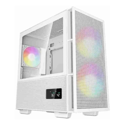Deepcool CH360 Digital White Micro ATX Case Tempered Glass Window1x USB 3.0 1x USB-C HD Audio 2x 140mm ARGB and 1x 120mm ARGB Pre-installed