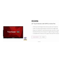 ViewSonic 24&amp;amp;quot; ID2465 Touch Monitor with MPP 2.0 Active Pen