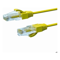 4Cabling 0.5m CAT6A THIN U/UTP LSZH 28 AWG RJ45 Network Cable | Yellow