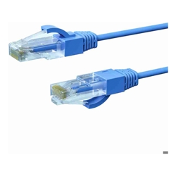 4Cabling 0.75m CAT6A THIN U/UTP LSZH 28 AWG RJ45 Network Cable | Blue
