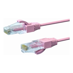 4Cabling 1.5m CAT6A THIN U/UTP LSZH 28 AWG RJ45 Network Cable | Pink