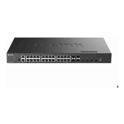 D-Link 32-Port 10 Gigabit Layer 3 Stackable Managed Switch with 24 10GBASE-T Ports 4 10Gb SFP+ and 4 10/25Gb SFP28 Ports