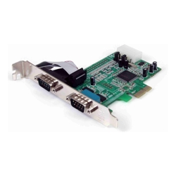 StarTech PEX2S553 Serial Adapter Low-profile Plug-in Card PCI Express PC Mac Linux 2 x Number of Serial Ports External
