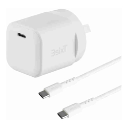 3Sixt Wall Charger GaN 20W USB-C PD + USB-C to USB-C W
