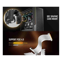 Antec Adjustable Vertical Bracket with 200mm High Performance PCI-E Riser Cable. New 2024. White Universal Case support