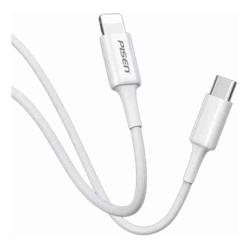 Pisen Mr White Lightning to USB-C PD Fast Charge Cable (2M) White Support Data Sync Durable Samsung GalaxyApple iPhoneiPadMacBookGoogleOPPO