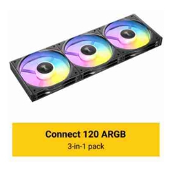 Antec C120 ARGB Black 3PK Performance 120mm PWM Fan FAN: 4-pin PWM | LED: 3-pin  Vibration Absorbing and Anti-Noise Pads