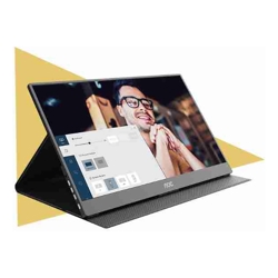 AOC 16T10 15.6 FHD 1920X1080 60HZ IPS PANEL 16:9 W-LED PORTABLE USB-C/HDMI MONITOR EARPHONE BUILT-IN SPEAKERS TILT WITH FOLD-OUT STAND WALL MOUNT 75X75 3 YEARS WAARANTY