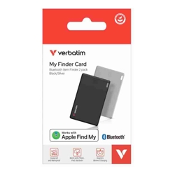 Verbatim My Finder Card Bluetooth Tracker 2 Pack Black/Silver