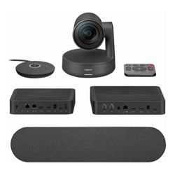 Logitech Rally 4K Ultra HD Video Conferencing Camera with Speaker &amp;amp;amp; Mic Pod Recommended up to 10 Seats
