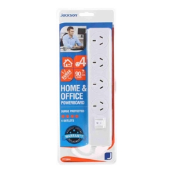 Jackson Industries Jackson 4 Outlet Surge Protected Powerboard w/ Master Switch