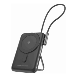 Choetech B735-BK 10000mAh 20W MagLeap Wireless Power Bank Black with Phone Holder and Build-in Cable
