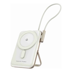 Choetech B735-WH 10000mAh 20W MagLeap Wireless Power Bank White with Phone Holder and Build-in Cable