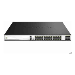 D-Link DXS-3130-28P 28-Port Managed Switch with 24 10G/MultiGig PoE (60W)  and 4 (25G) SFP28 Ports 790W