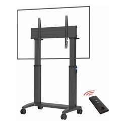 North Bayou HEAVY DUTY ELECTRIC HEIGHT ADJUST TV TROLLEY 60 100 136KG