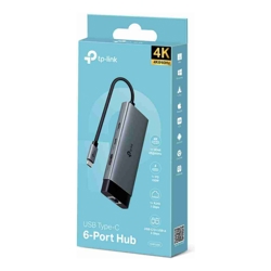 TP-Link 6 PORT HUB USB-C(1) USB-A(2) RJ45(1) HDMI 4K(1) 1YR