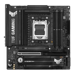 Asus TUF GAMING B850M-PLUS WIFI (AM5) Micro-ATX Motherboard 4x DDR5 192GB 1x PCIe 5.0 x16 slot 3 xM.2 slots 4x SATA Wi-Fi 6E Realtek 2.5Gb