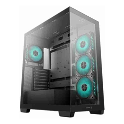 Deepcool G580 4F Panoramic ATX Mid-Tower Case 4 x Pre Installed Fans Single Chamber Support Up to 2x 360mm Radiators Front 2x USB3.0