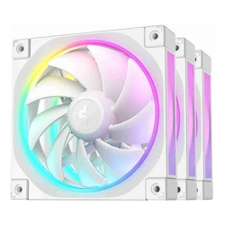 Deepcool FL12 3IN1 WH (3-Pack) 120mm Unique ARGB Fans Low Noise 4-pin PWM Fluid Dynamic Bearing Addressable RGB LED
