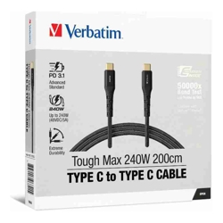 Verbatim Cable 240W USB-C to USB-C 200CM