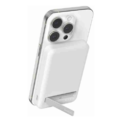 Belkin BoostCharge 5k 15W Qi2 Power Bank Wireless Charger with Cable and Kickstand White