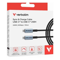 Verbatim Sync  Charge USB C to USB C 240W 40 Gbps120 cm