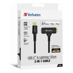 Verbatim Cable 2 in 1 120CM USB C to C or Lightning