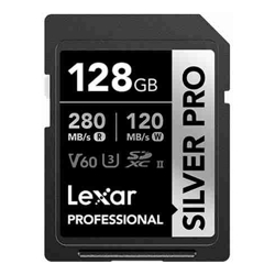 Lexar [HN MODEL] Lexar Professional SILVER PRO 128GB SDXC UHS-II Card 128GB-C10  UHS-II(U3) V60  Silver Pro up to 280MB/s read 120MB/s write