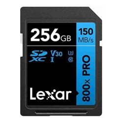 Lexar [HN MODEL] Lexar High-Performance 800x PRO 256GB SDHC/SDXC UHS-I Card BLUE Series speeds of up to 150MB/s1 shoot high-quality images 1080p Full-HD