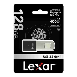 Lexar F35 PRO 128GB JumpDrive Fingerprint USB 3.2 Gen 1 up to 400MB/s read 300MB/s write  transfer content between your USB Type-CTM and Type-A devi