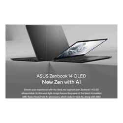 Asus UM3406KA-ZENBOOK 14in3K 2880 x 1800 OLED 16:10 AMD KRACKAN-8C/BGA 32GB LPDDR5X 1TB 75WHrs 4S1P 4-cell Li-ion Jade Black Win11 HOME 1Y Warranty