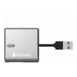 Verbatim USB 2.0 All- in-1 Card Reader Compact including SD SDHC SDXC microSD microSDHC microSDXC CF-1 Memory Stick xD and MS-Pro/Duo