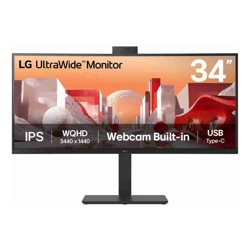 LG 34&amp;amp;quot; UltraWide webcam WQHD (3440x1440) Curved IPS display with Built-in FHD webcam USB Type-C (PD 90w) RJ 45  2 x speakers Monitor