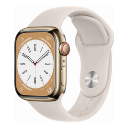 Apple Watch Series 8 (GPS + Cellular) 41mm Stainless Steel Gold with Starlight Sport Band (B-Grade) (Refurbished)
