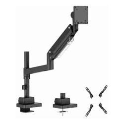 Brateck LDT80-C012P Super Heavy-Duty Pole-Mounted Gas Spring Monitor Arm Matte Black Fit Screen Size:	24&amp;amp;quot;-57&amp;amp;quot; Up to 27 KG