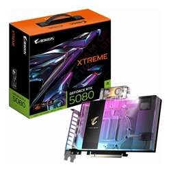 Gigabyte GV-N5080AORUSX WB-16GD. GeForce RTX 5080 CUDA 10752 16 GB. GDDR7  PCI-E 5.0 850W HDMI 2.1b x1