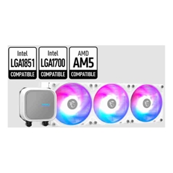 MSI MAG CORELIQUID A13 360 WHITE 2.4&amp;amp;quot; IPS USB 2.0 pin header SATA 2 fans Two Ball Bearing AM5 / AM4 3 Year warranty