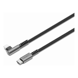 Cygnett Unite Right-Angle Lightning to USB C Cable (1M) Black (CY5102PCCCL) 240W Double Braided 10Gbps Transfer Fast Charge 2 Years Warranty