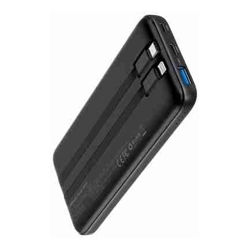 Choetech B654 10000mAh Pwer Bank 22.5W USB-A / USB-C / micro USB with built-in USB-C / Lightning cable black