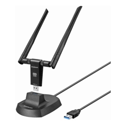 Simplecom NW811v3 AX5400 Tri-Band WiFi 6E USB Adapter with 2x 5dBi High Gain Antennas