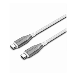 Cygnett Armoured USB-C to USB-C (2.0) Cable (2M) White(CY4677PCTYC)5A/100W Braided 480Mbps TransferFast Charge Best for Laptop5 Years Warranty