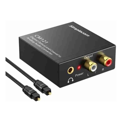 Simplecom CM121 Digital Optical Toslink and Coaxial to Analog RCA Audio Converter (Refurbished)